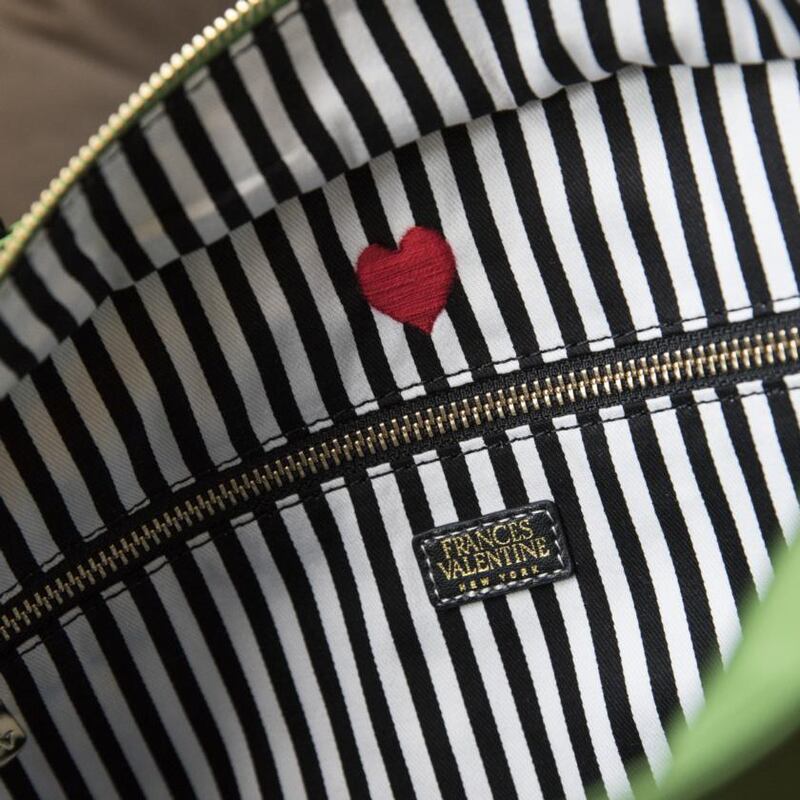 Inside Frances Valentine bags is a signature valentine heart. Photograph: Stefania Curto/New York Times