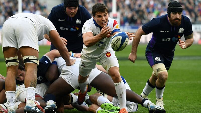 Antoine Dupont is already, prematurely, being touted as potentially one of the great French scrumhalves. Photograph: Anne-Christine Poujoulat/AFP/Getty Images