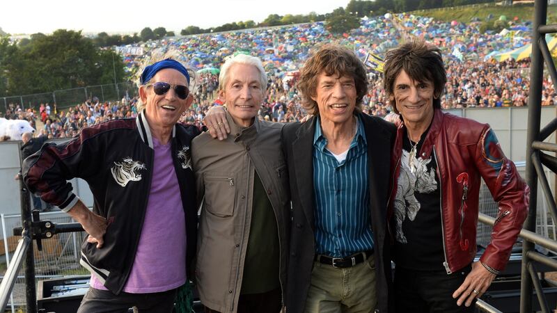 Keith Richards, Charlie watts, Mick Jagger and Ronnie Wood of The Rolling Stones headlined Glastonbury in 2013. Photograph: Dave J Hogan/Getty Images