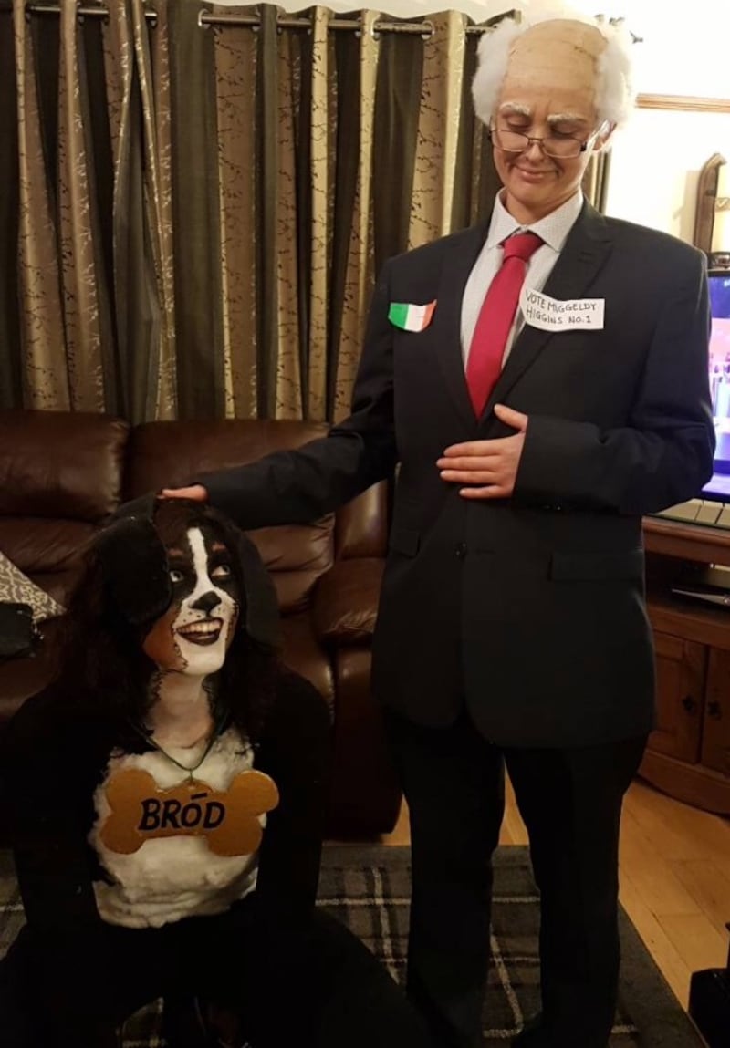 Michael D Higgins and Bród. Photograph: Caroline O'Donnell