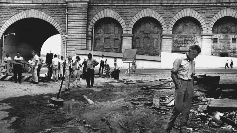 Samuel Beckett on the set of ‘Film’, a movie starring Buster Keaton in July 1964 in New York City. Photograph: IC Rapoport/Getty Images