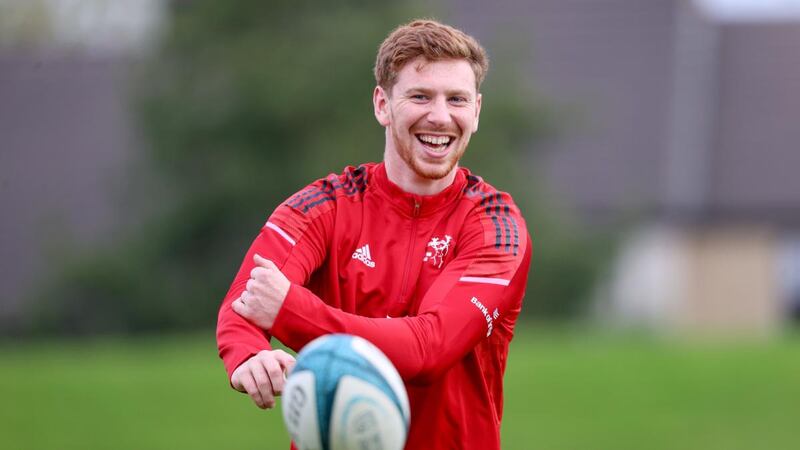 Ben Healy during Munster’s training session at UL on Wednesday. Photograph: Bryan Keane/Inpho