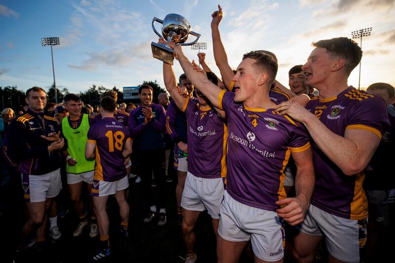 Kilmacud Crokes celebrate with the Clery's Cup. Photograph: ©INPHO/Ben Brady