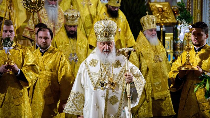 Patriarch Kirill at a  service in Moscow: Web presents ‘an opportunity to gain global control over mankind’. Photograph: Mladen Antonov / AFP / Getty