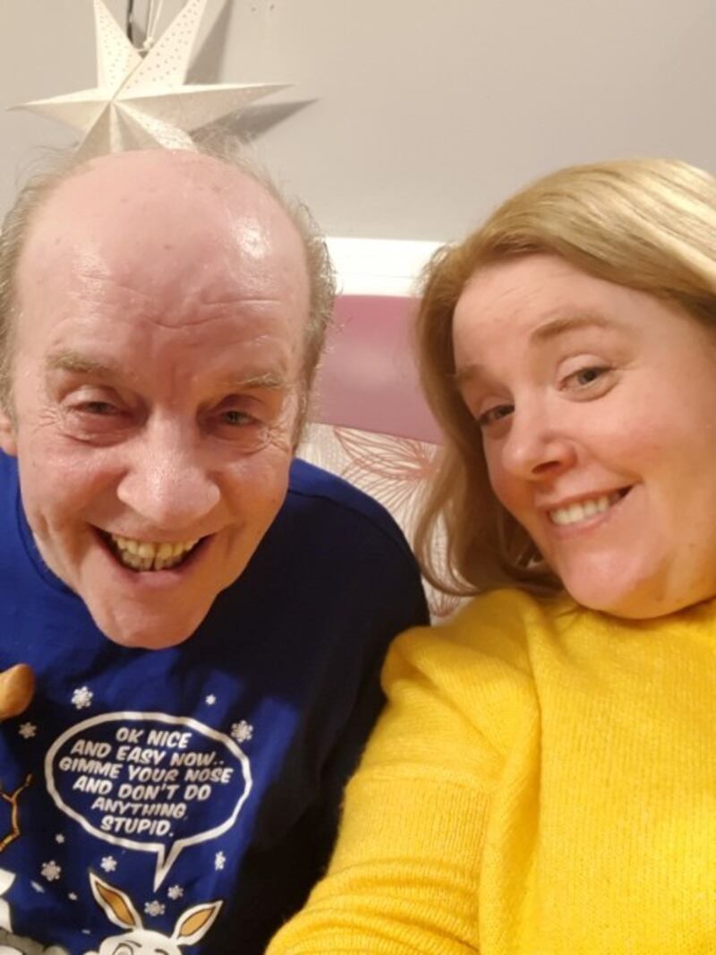 Anthony Kelly (71), who had been in the Stella Maris nursing home in Athlone for 11 years until it closed recently, pictured with his daughter Charlene.