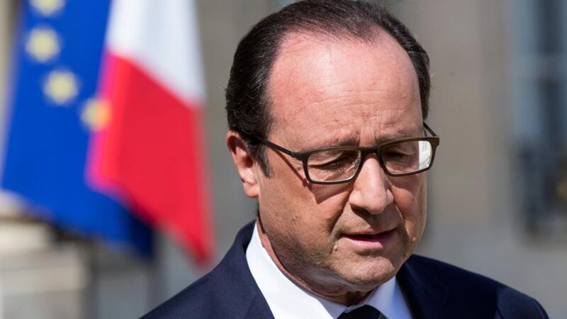French president Francois Hollande delivers a speech regarding the situation of the Air Algeria flight. According to the French president no survivors were found on the crash site. Photograph: Etienne LAurent /EPA