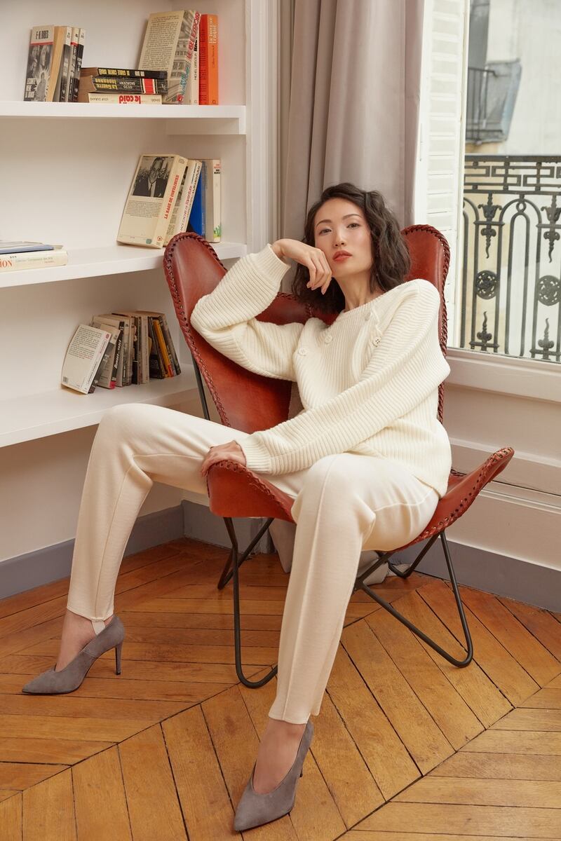 Jonak curved velvet heels for €125