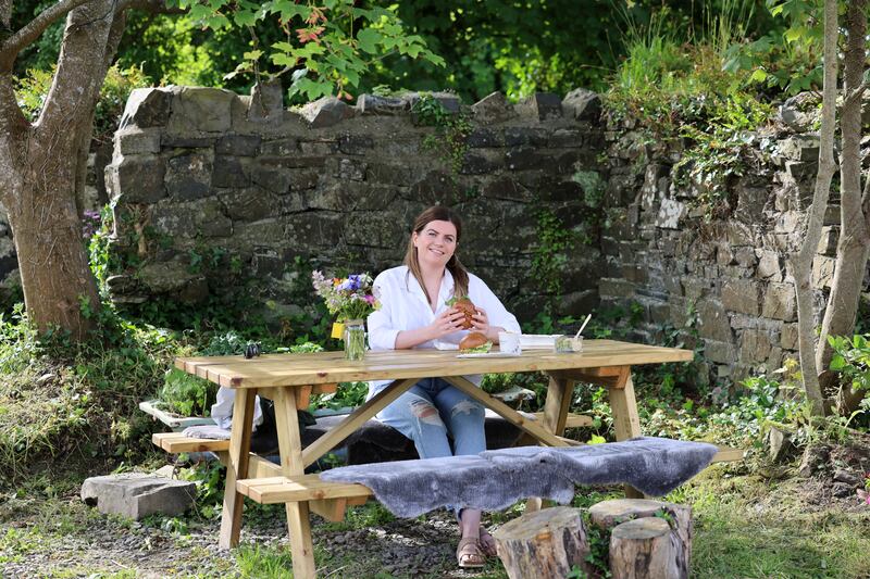 Hilary Quinn of No Messin Bakery having lunch at McNally Family Farm Cafe. Photograph: Dara Mac Dónaill 








