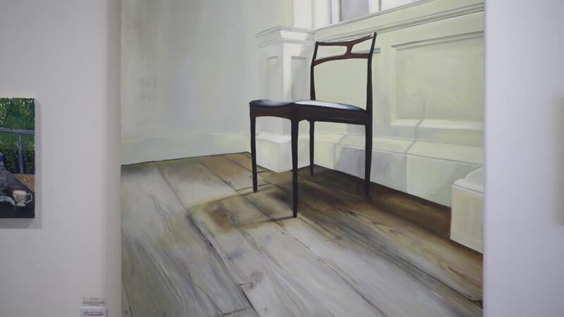 Mary A Kelly’s winning artwork titled  Add and subtract the marks, poke my fingers and even my head all the way through. Photograph:  Nick Bradshaw /  The Irish Times