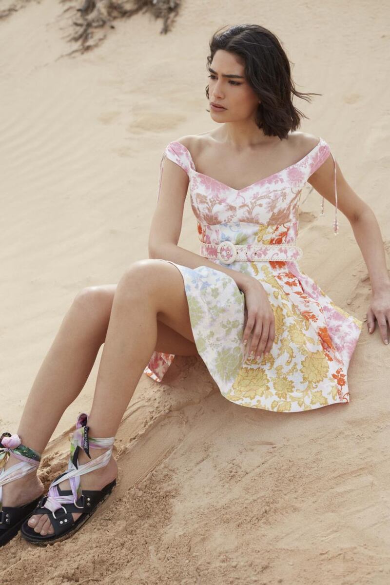 Postcard mini dress €795 in linen Zimmerman