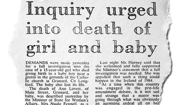 The Irish Times front-page story about Ann Lovett’s death on Monday, February 6th, 1984