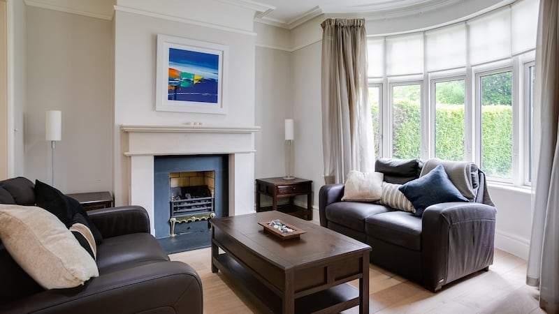 Living room with bay window