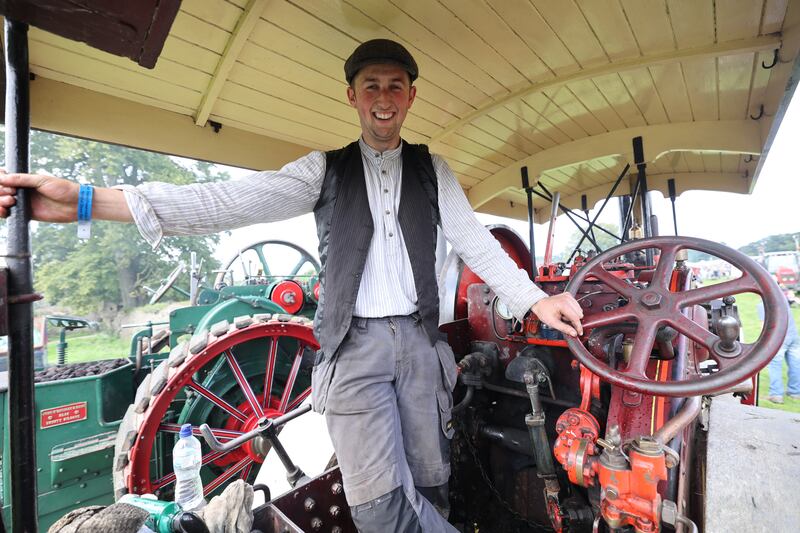 Jack Sinnott from Enniscorthy, Co Wexford, on a 1929 Fowler steam roller. Photograph: Nick Bradshaw


