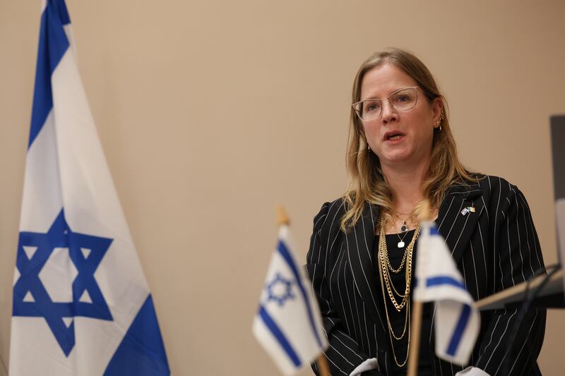 The Embassy of Israel held a Press conference on Monday with relatives of some of the hostages in Gaza. Photograph Nick Bradshaw/The Irish Times