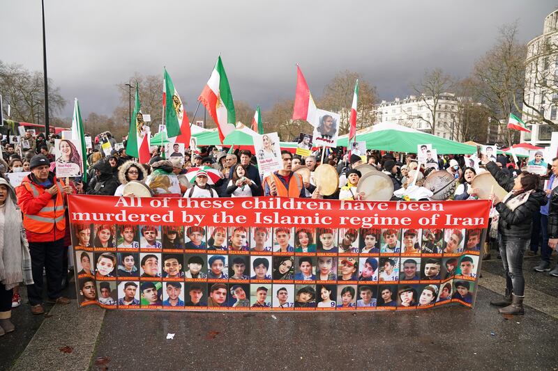People in London protest against the Iranian on January 8th. Photograph: Jonathan Brady/PA