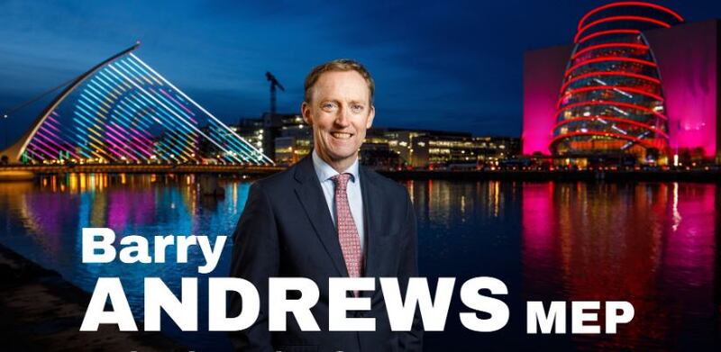 Election poster image used by Barry Andrews MEP, Fianna Fáil
