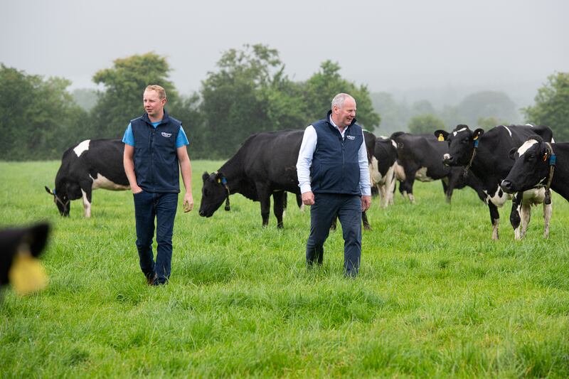 Charlie and Nicholas Dunne at Killowen Farm, Co Wexford