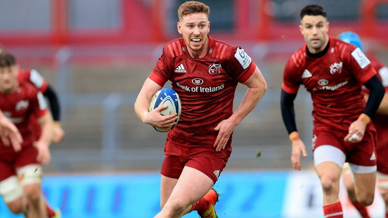 Munster’s Ben Healy: his  most recent performance will have interested Ireland head coach Andy Farrell. Photograph:  Billy Stickland/Inpho