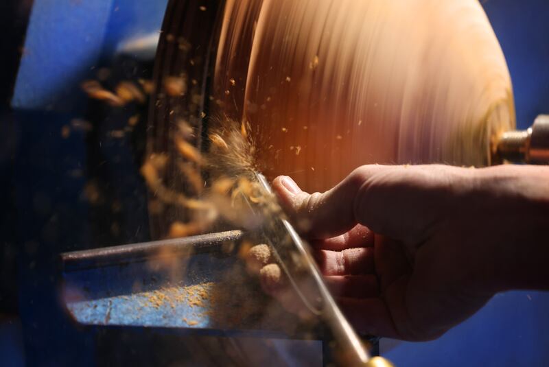 Eoghan Leadbetter at work in his workshop. Photograph: Bryan O’Brien 