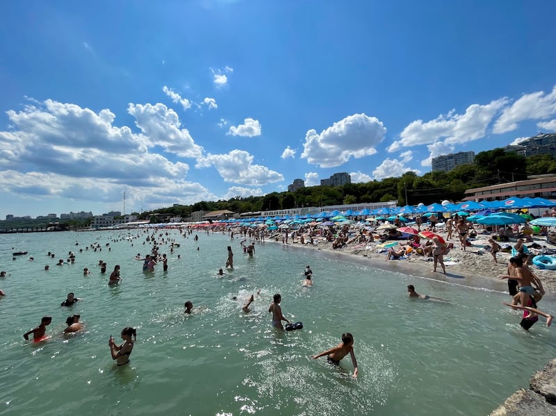 Lanzheron beach in Odesa is one of up to 20 beaches that local authorities hope to open this summer. Photograph: Daniel McLaughlin