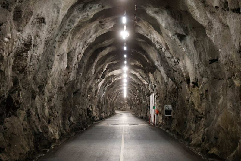 The power station is accessed through a 500m-long tunnel through granite. Photograph: Nick Bradshaw