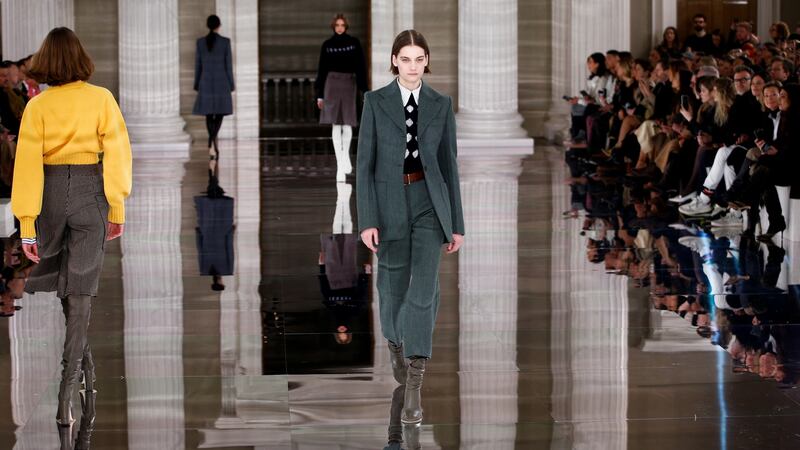 Victoria Beckham’s autumn/winter collection. Photograph: Henry Nicholls/Reuters