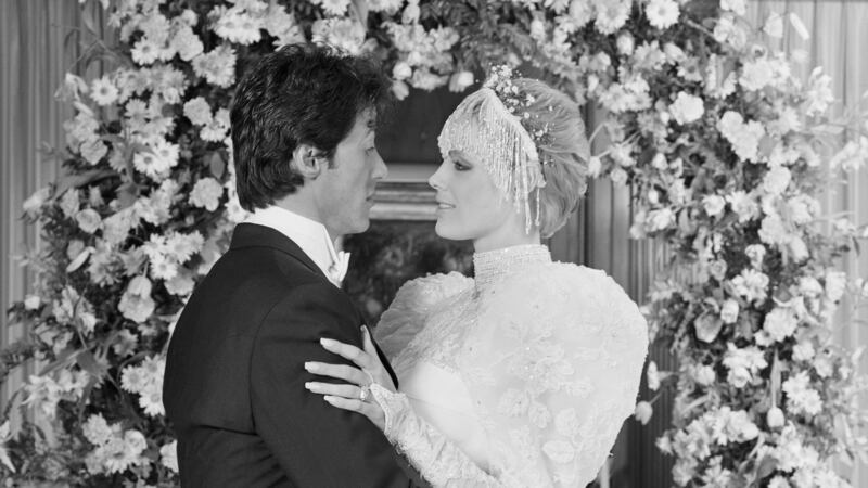 (Original Caption) Sylvester Stallone and Brigitte Nielsen are photographed here immediately following their wedding ceremony