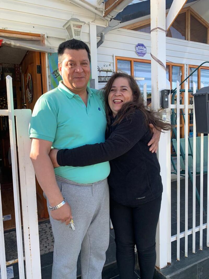 Peter Murtagh's friends Alex and Eliana. Peter joined them for their late afternoon Sunday lunch of empanadas and pickles