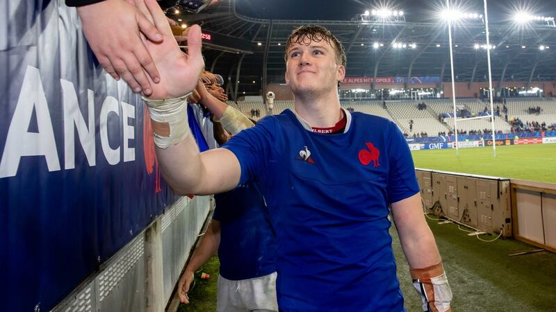France’s Joshua Brennan with fans at last year’s U20 Six Nations. Photograph: Morgan Treacy/©Inpho