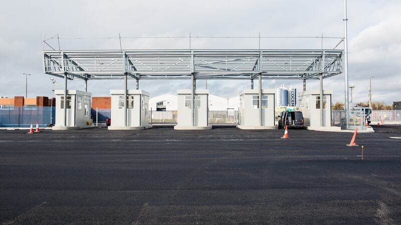The new Brexit checkpoints under construction at Dublin Port. Photo: Photograph: James Forde/The Irish Times