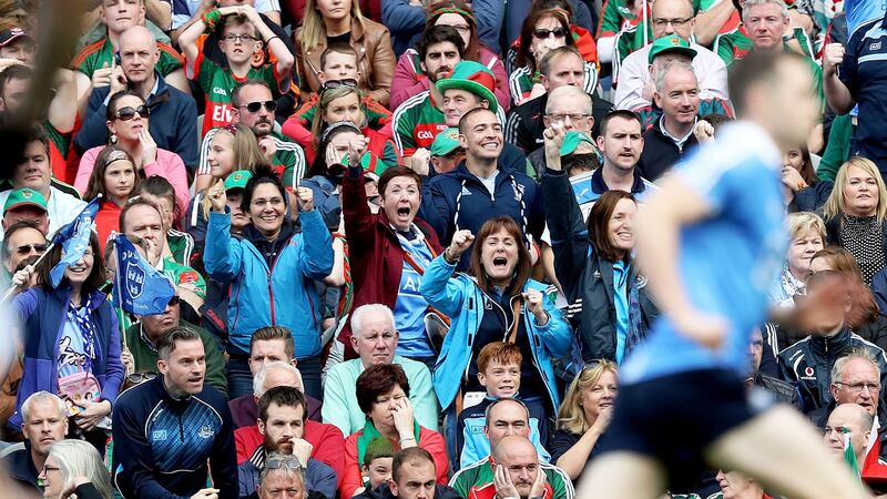 Fans react after Dean Rock scored the winning free kick in the 2017 final against Mayo. Photo: Tommy Dickson/Inpho