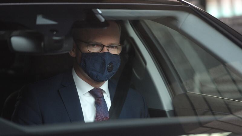 Minister for Foreign Affairs and Defence: Simon Coveney leaving a Cabinet meeting in Dublin Castle last month. Photograph: Dara Mac Dónaill