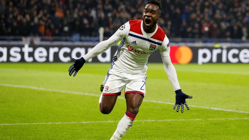 Maxwel Cornet scored twice for Lyon against Manchester City. Photograph: Emmanuel Foudrot/Reuters
