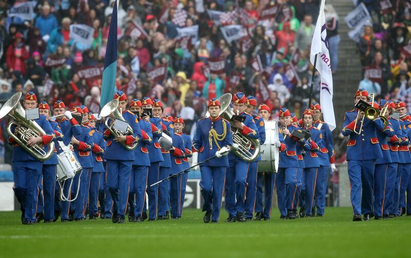 The Artane Band in Croke Park at the 2019 All-Ireland football final. Photograph: Bryan Keane/Inpho
