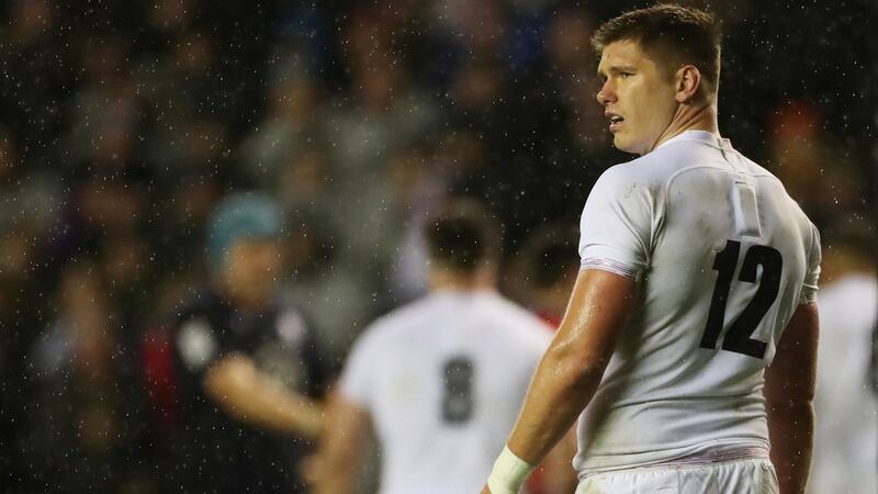 Owen Farrell:  was the world’s outstanding outhalf of 2019 but in recent games he has dropped passes, missed kicks and his captaincy has been uninspiring. Photograph: Lee Smith/Reuters