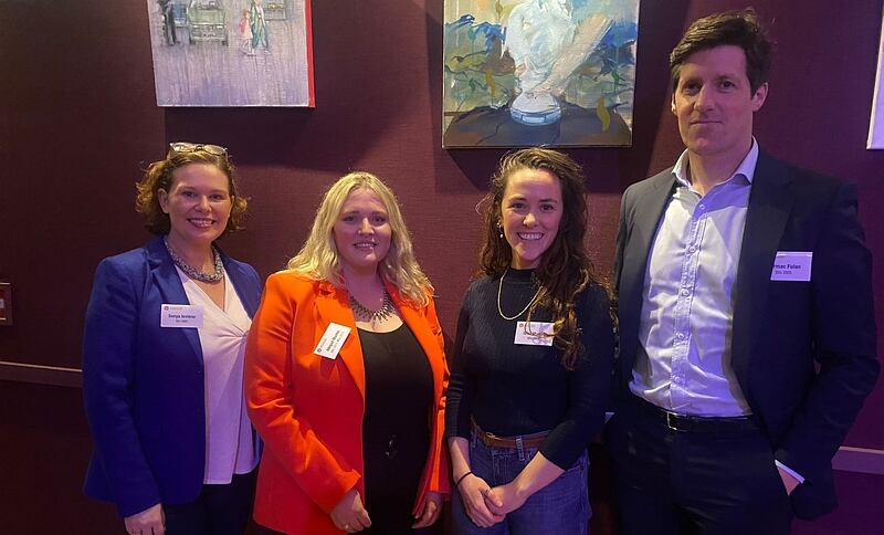 Sonya Iovieno, head of venture and growth, HSBC Innovation Banking; Dr Abigail Martin, chief executive and co-founder, ImmuONE; Orna Murray, social entrepreneur, facilitator, educator, co-founder Move2B; Cormac Folan, chief executive and co-founder, Alder & Green Menswear, founder Ciall Ltd Digital Strategy Consulting, former Olympic rower a 2024 London Alumni Event hosted by University of Galway