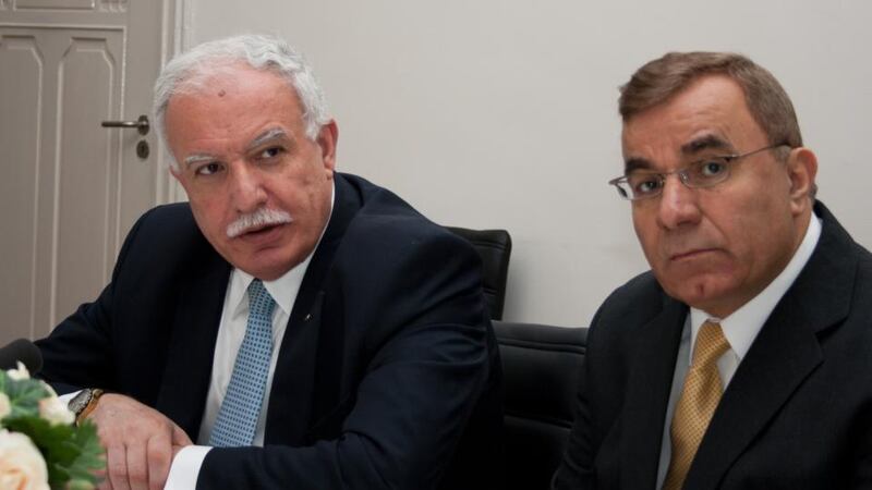 Palestinian foreign minister Riyad al-Malikii  speaks to the press at a conference in The Hague on Wednesday, after Palestine formally joined the International Criminal Court  in a move the Palestinians hope could open the door to the possible prosecution of Israelis for alleged war crimes. Photograph: Jan Hennop/AFP/Getty Images