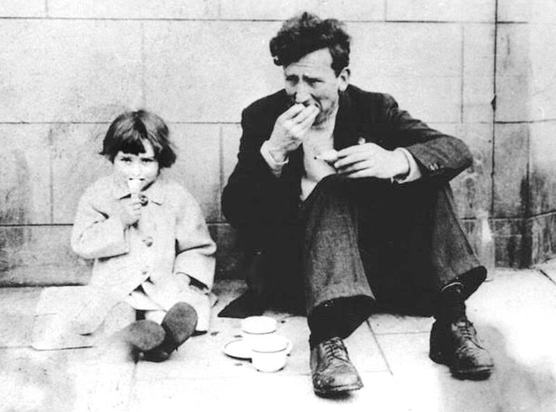 Ruth Behan as a girl with her father, Brian Behan