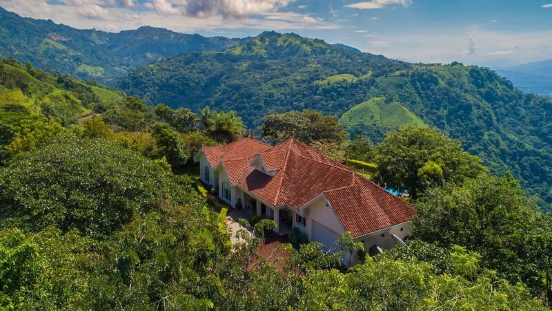 This three-bedroomed house is perched on top of a mountain.