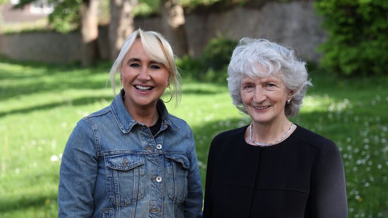 Chief executive Aileen Hickie, left, with  co-founder Sylda Langford celebrate 40 years ago of Parentline.  Photograph: Nick Bradshaw