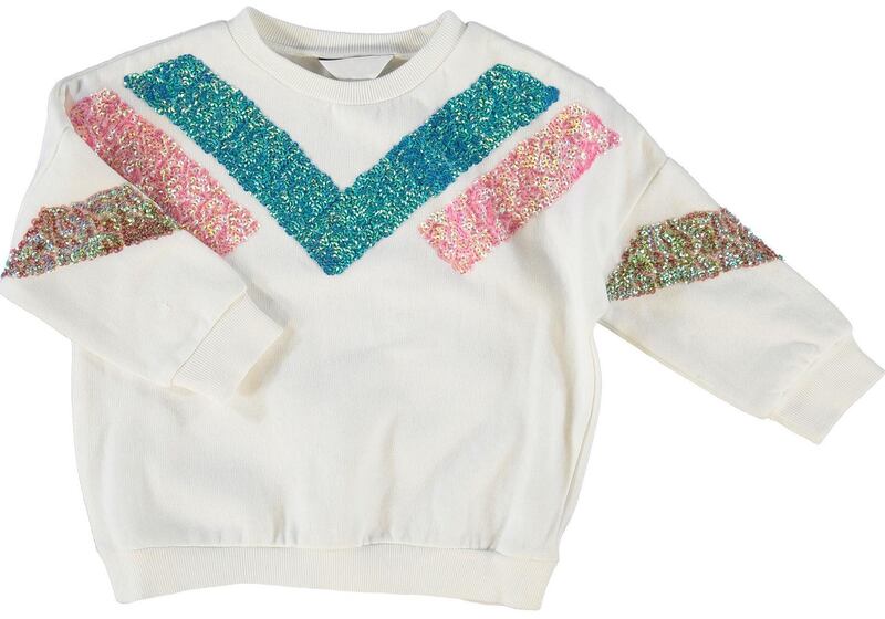 White sequin chevron sweatshirt, €9.99, TK Maxx