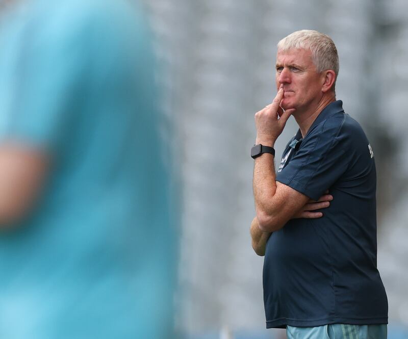 Limerick manager John Kiely during the quarter-final against Dublin. Photograph: James Crombie/Inpho