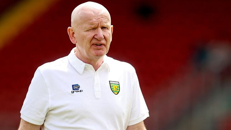 Declan Bonner’s Donegal meet Derry on Sunday. Photograph: Tommy Dickson/Inpho