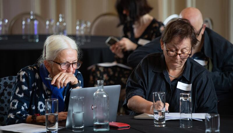 Aosdána members Paula Meehan and Anne Enright. Photograph: Ger Holland Photography