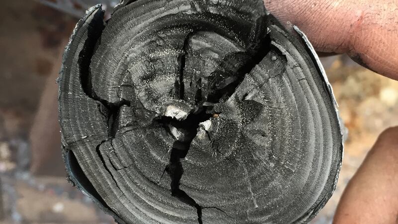 Charcoal made from ash