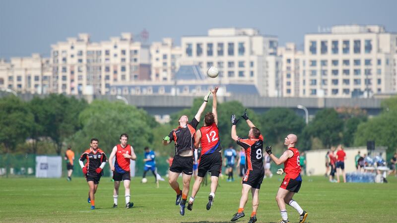 Teams competing in the GAA Asian Games in Shanghai. Photograph: Eoin Murphy