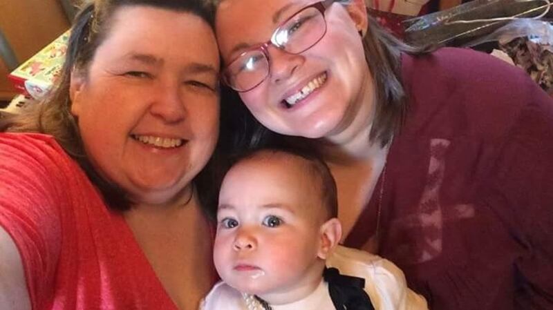 Stephanie Brown with her wife, Bex, and their daughter Ava.