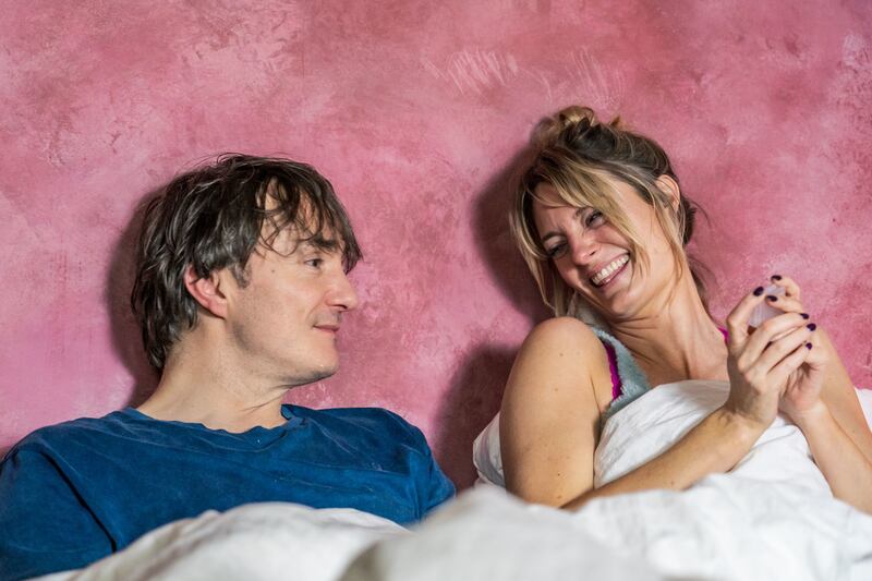 Dylan Moran is back with a new sitcom written by and starring himself, and co-starring Morgana Robinson. Photograph: Chris Barr/BBC
