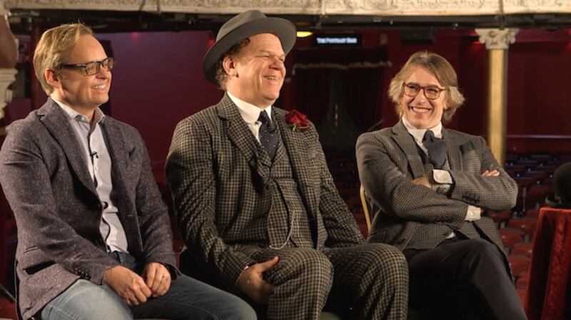 Stan & Ollie: Jon S Baird, John C O’Reilly and Steve Coogan at the Olympia Theatre in Dublin, where Laurel and Hardy performed in 1952 and 1953