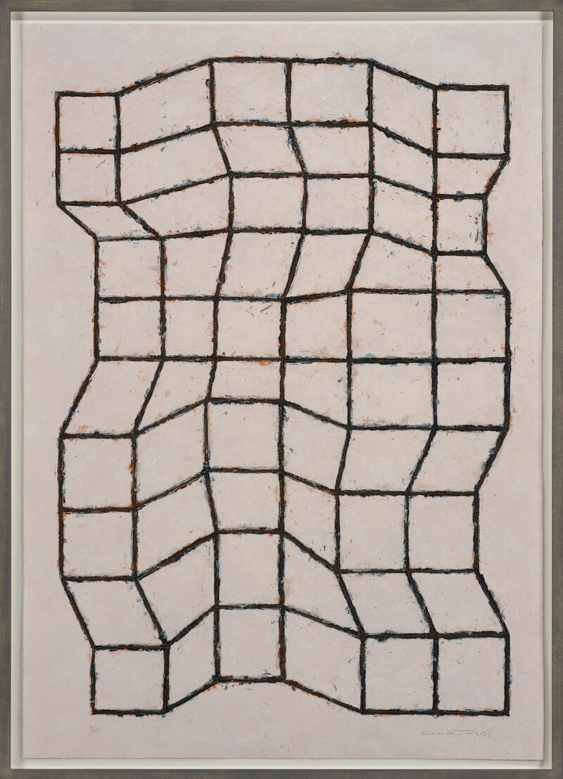 Stoney Road Pink by Charles Tyrrell. Carborundum paint